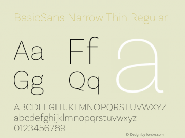 BasicSans Narrow Thin Regular Version 2.000图片样张