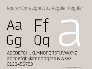 NeuronExtraLightW01-Regular Regular Version 1.00 Font Sample