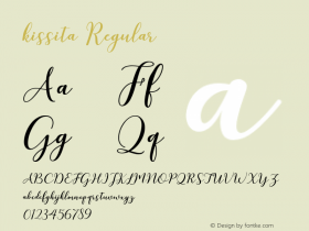 kissita Regular Version 1.000 Font Sample