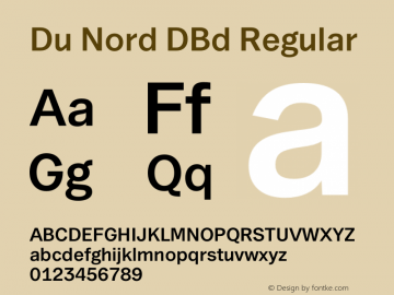 Du Nord DBd Regular Version 1.0 Font Sample