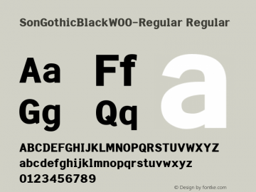 SonGothicBlackW00-Regular Regular Version 4.10 Font Sample