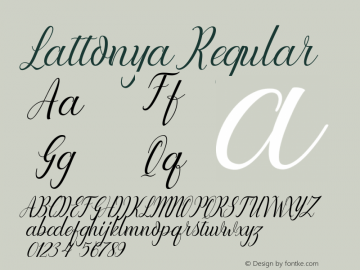 Lattonya Regular Version 1.000 Font Sample