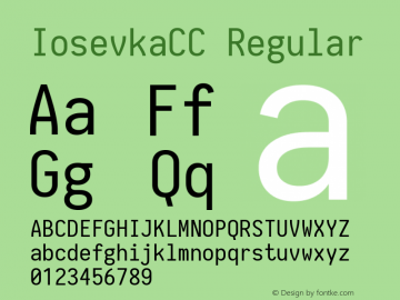 IosevkaCC Regular 1.9.4 Font Sample
