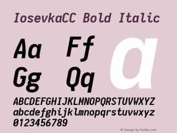 IosevkaCC Bold Italic 1.9.4 Font Sample