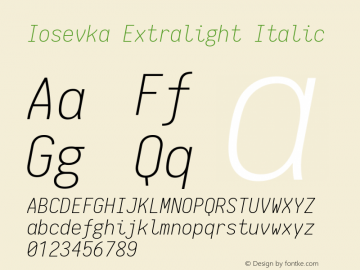 Iosevka Extralight Italic 1.9.4图片样张