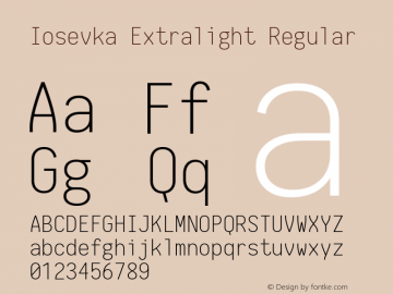 Iosevka Extralight Regular 1.9.4图片样张
