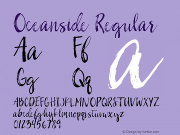 Oceanside Regular Version 1.000 Font Sample