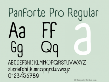 Panforte Pro Regular Version 1.000 Font Sample