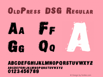 OldPress DSG Regular Version 1.00 January 11, 2006, initial release Font Sample