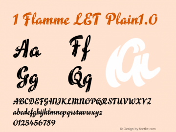 1 Flamme LET Plain1.0 1.0 Font Sample