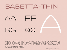 Babetta-Thin ☞ Version 1.003;com.myfonts.viktornuebel.babetta.thin.wfkit2.fdwx图片样张