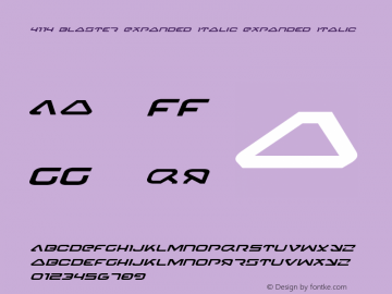 4114 Blaster Expanded Italic Expanded Italic 001.000 Font Sample