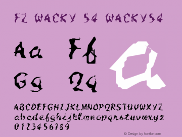 FZ WACKY 54 WACKY54 Version 1.000 Font Sample