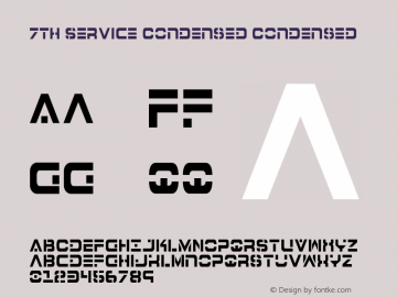 7th Service Condensed Condensed 1 Font Sample