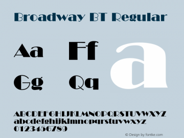 Broadway BT Regular mfgpctt-v4.4 Dec 22 1998图片样张