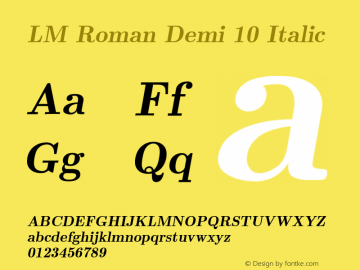 LM Roman Demi 10 Italic Version 1.106;PS 1.106;hotconv 1.0.49;makeotf.lib2.0.14853图片样张