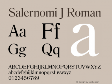 Salernomi J Roman to Sabrina Salerno, Dec 20 1995 Font Sample