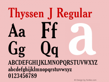 Thyssen J Regular Sep 14 1995 Font Sample