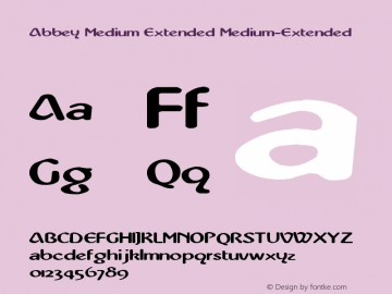 Abbey Medium Extended Medium-Extended Version 1.0 Font Sample