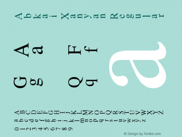 Abkai Xanyan Regular 15.09 Font Sample