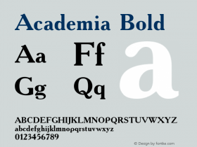 Academia Bold Version < Font Sample