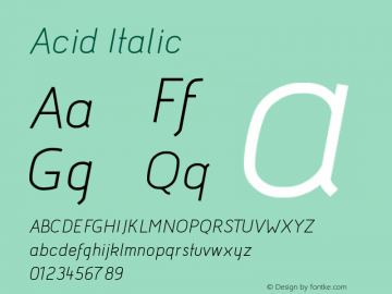 Acid Italic Version 001.001图片样张