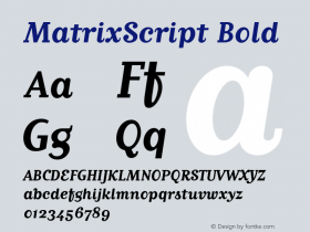 MatrixScript Bold Version 1.00 Font Sample