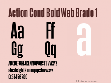 Action Cond Bold Web Grade 1 Version 1.1 2015 Font Sample