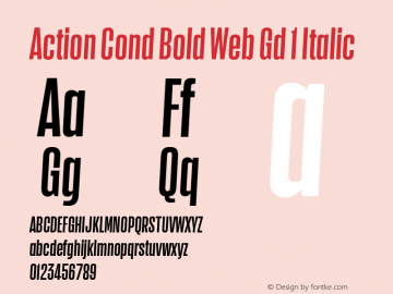 Action Cond Bold Web Gd 1 Italic Version 1.1 2015 Font Sample