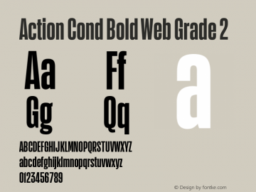 Action Cond Bold Web Grade 2 Version 1.1 2015 Font Sample