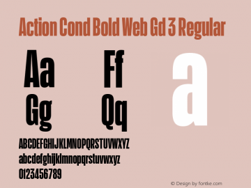 Action Cond Bold Web Gd 3 Regular Version 1.1 2015 Font Sample