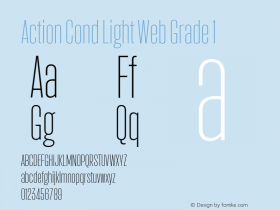 Action Cond Light Web Grade 1 Version 1.1 2015 Font Sample