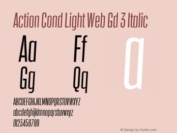 Action Cond Light Web Gd 3 Italic Version 1.1 2015图片样张