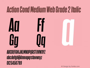 Action Cond Medium Web Grade 2 Italic Version 1.1 2015 Font Sample
