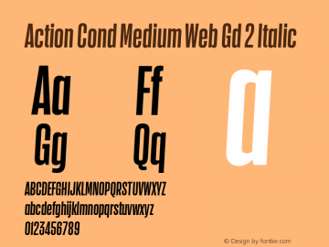 Action Cond Medium Web Gd 2 Italic Version 1.1 2015图片样张