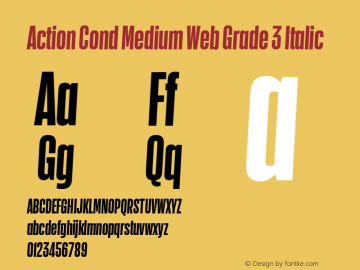 Action Cond Medium Web Grade 3 Italic Version 1.1 2015 Font Sample