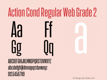 Action Cond Regular Web Grade 2 Version 1.1 2015 Font Sample