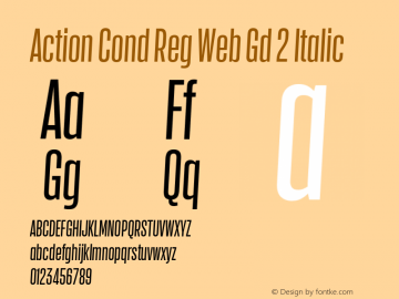 Action Cond Reg Web Gd 2 Italic Version 1.1 2015 Font Sample