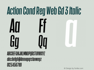 Action Cond Reg Web Gd 3 Italic Version 1.1 2015 Font Sample