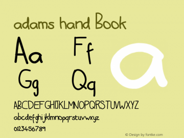 adams hand Book Version 1.0 Font Sample