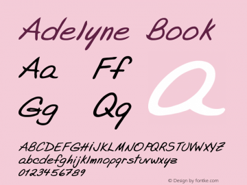 Adelyne Book Version 2012; 1.0, initial r图片样张