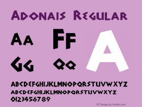 Adonais Regular Altsys Fontographer 3.5  2/3/94 Font Sample