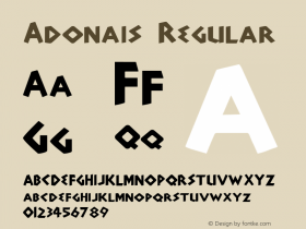 Adonais Regular Altsys Fontographer 3.5  2/3/94 Font Sample