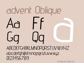 advent Oblique Version 002.004 Font Sample