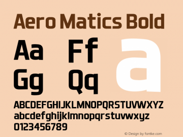 Aero Matics Bold v1.45 - 2/7/2012 Font Sample