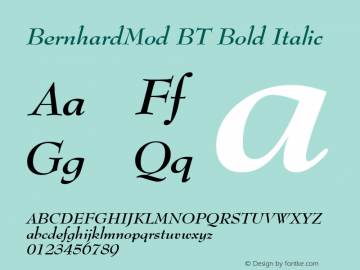 BernhardMod BT Bold Italic mfgpctt-v1.52 Monday, January 18, 1993 4:07:17 pm (EST) Font Sample