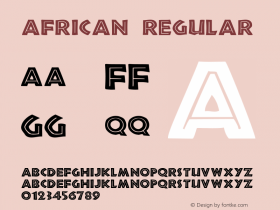 African Regular Version 1.0 Font Sample
