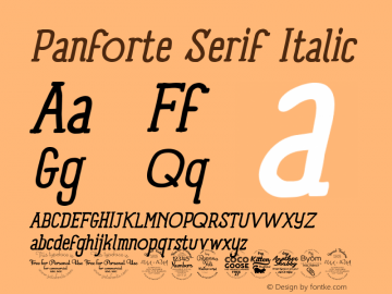 Panforte Serif Italic Version 1.002图片样张