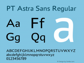 PT Astra Sans Regular Version 1.001; ttfautohint (v1.4.1)图片样张