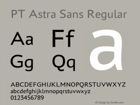 PT Astra Sans Regular Version 1.001; ttfautohint (v1.4.1) Font Sample